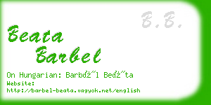 beata barbel business card